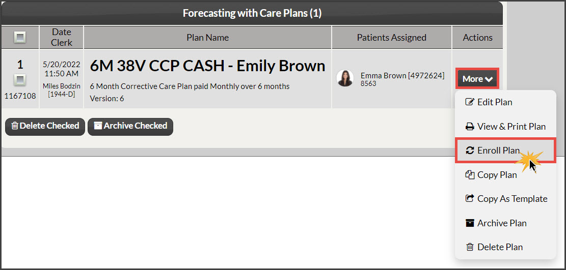 AutoDebit How do I enroll a patient/ set up an autodebit from a care plan?