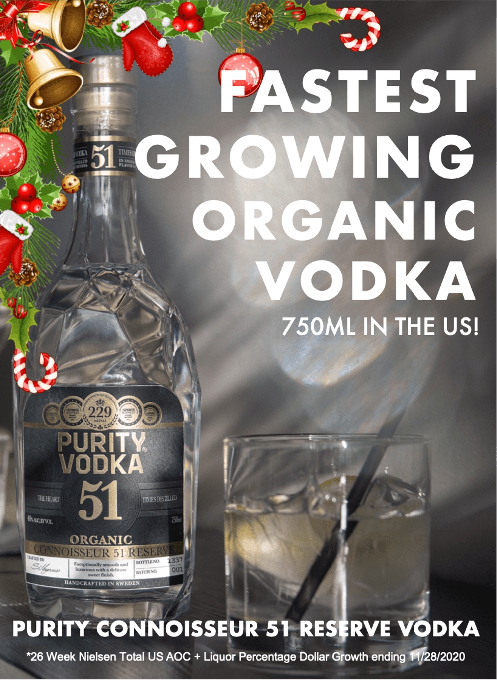 FASTEST GROWING ORGANIC VODKA 750ML IN THE US
