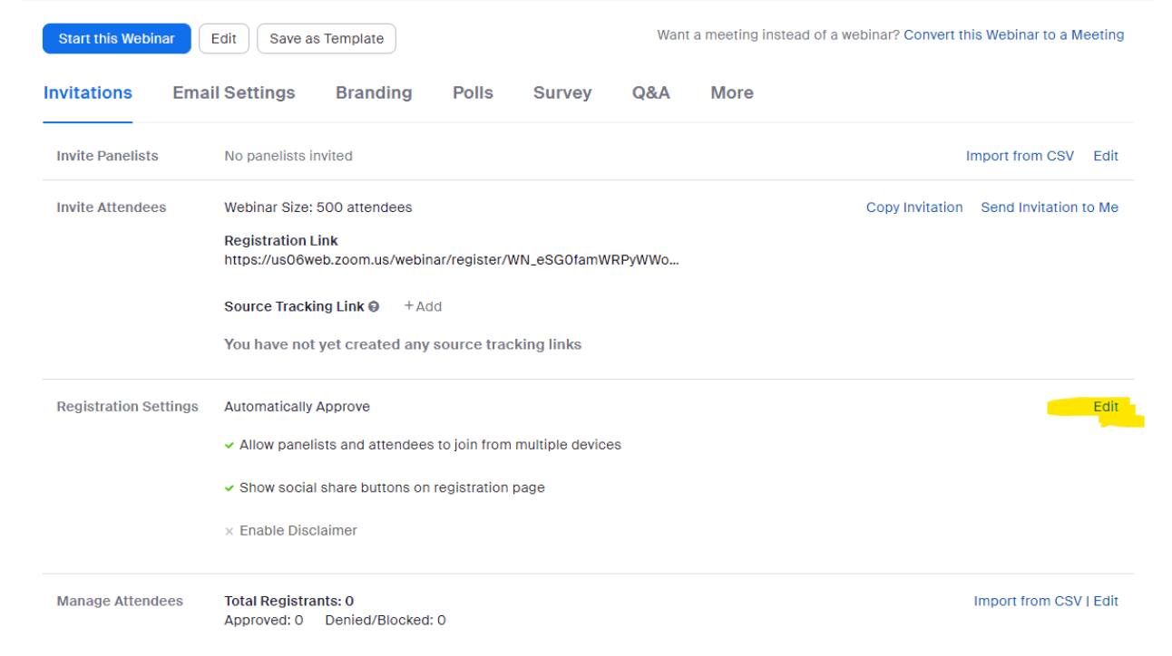 Zoom inar SMS Reminders