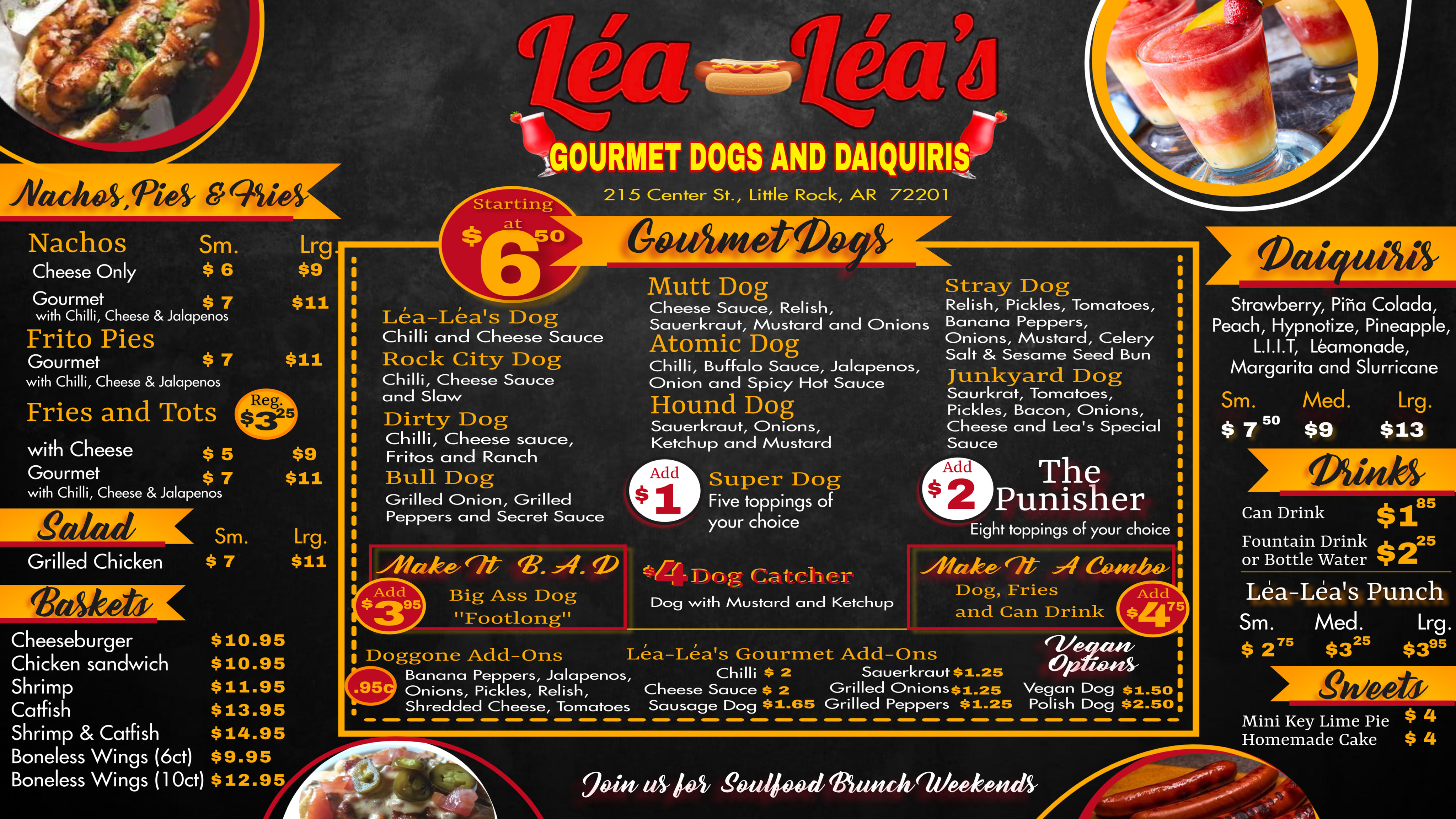 Lea Lea's Gourmet Hot Dogs & Daiquiris Our Menu