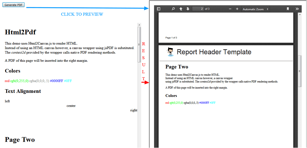 Convert HTML/CSS Content to a Sleek Multiple Page PDF File Using jsPDF