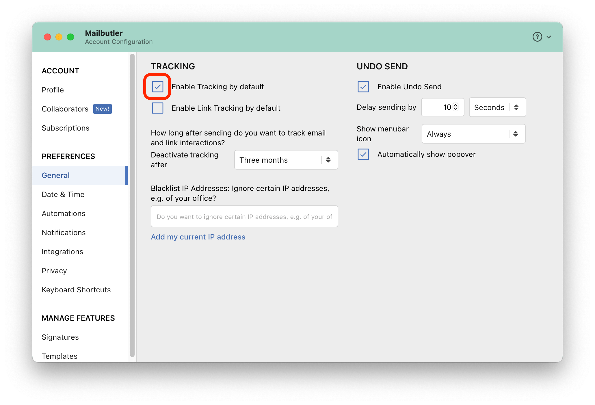 How do I use Open Tracking?