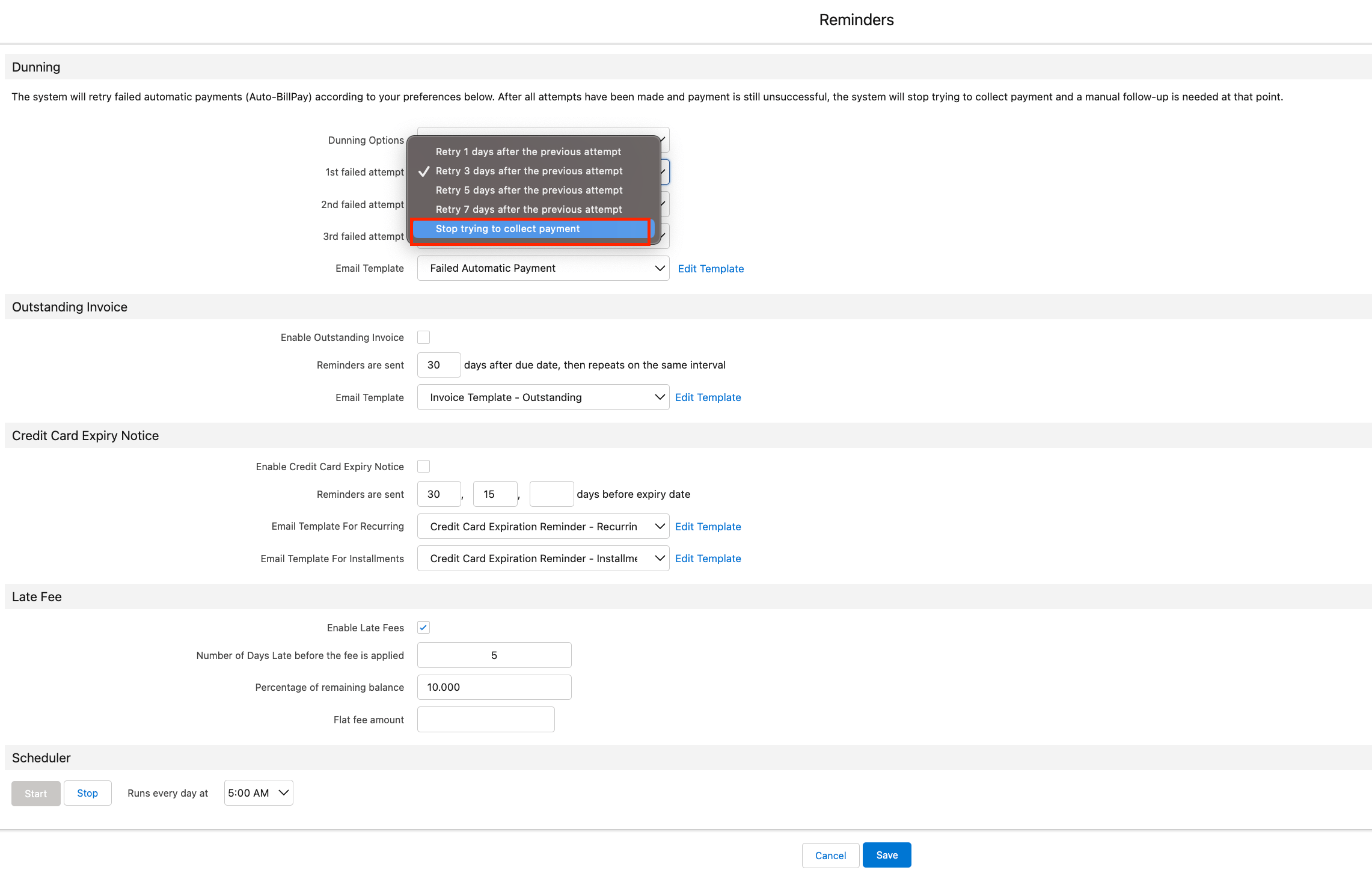 How To "Stop Failed Automatic Payment Email Notifications" and Enable