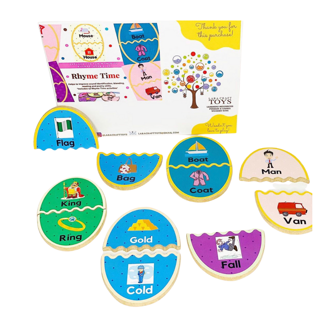Rhyme Time ( 40 Wooden Rhyming Words) Lara Craft Toys Flutterwave Store