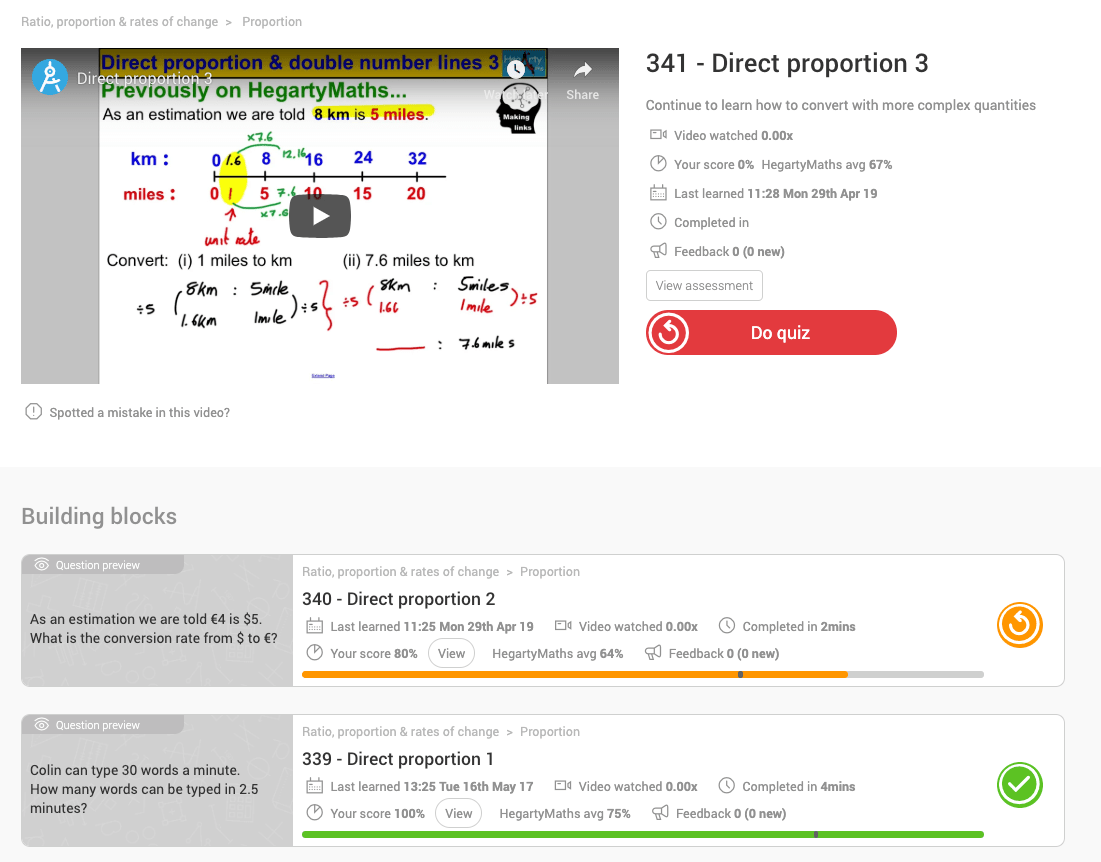 How can I check the progress of my child on HegartyMaths?