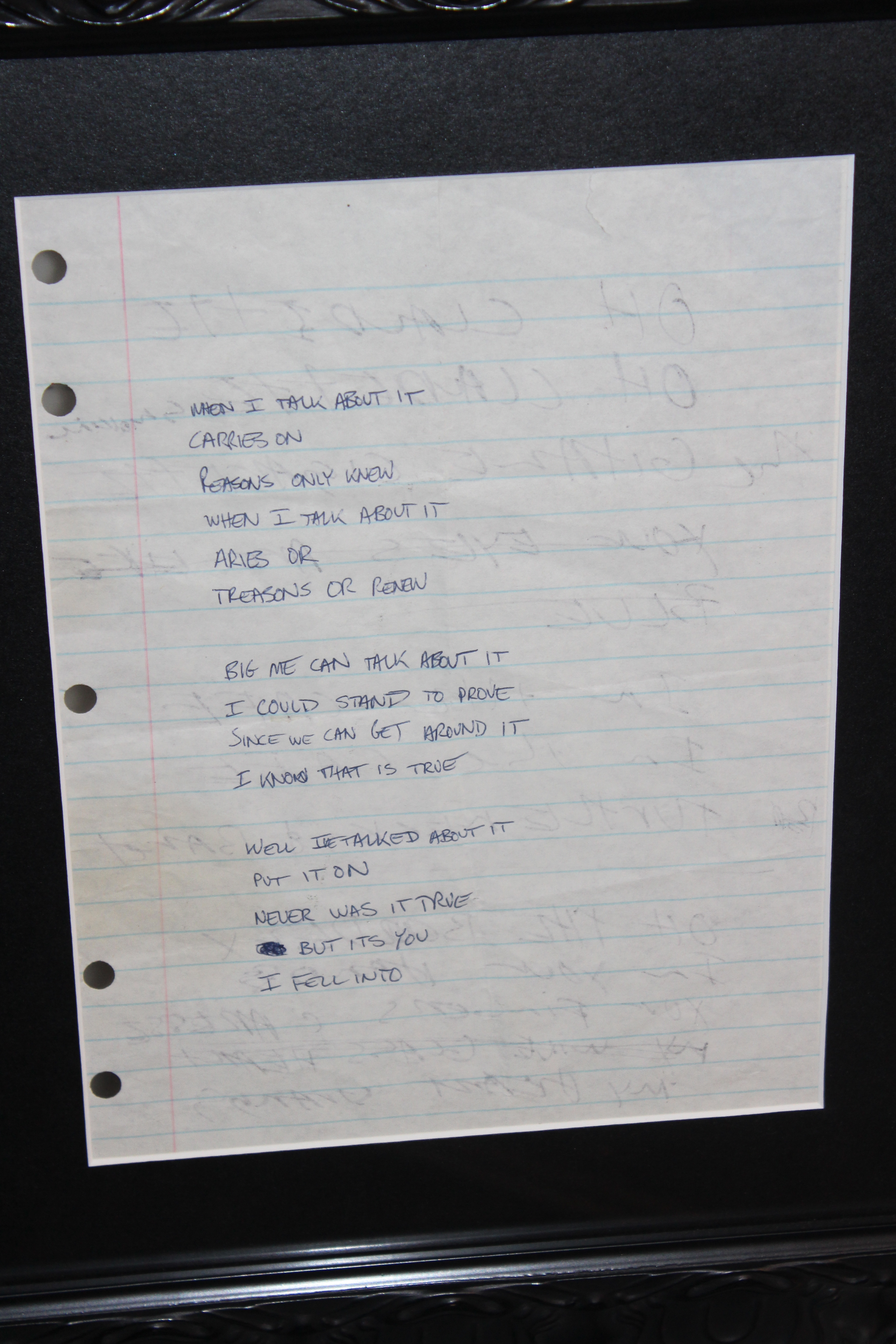 Davegrohlfoofightersoriginalbigmehandwrittenlyrics Collectionzz