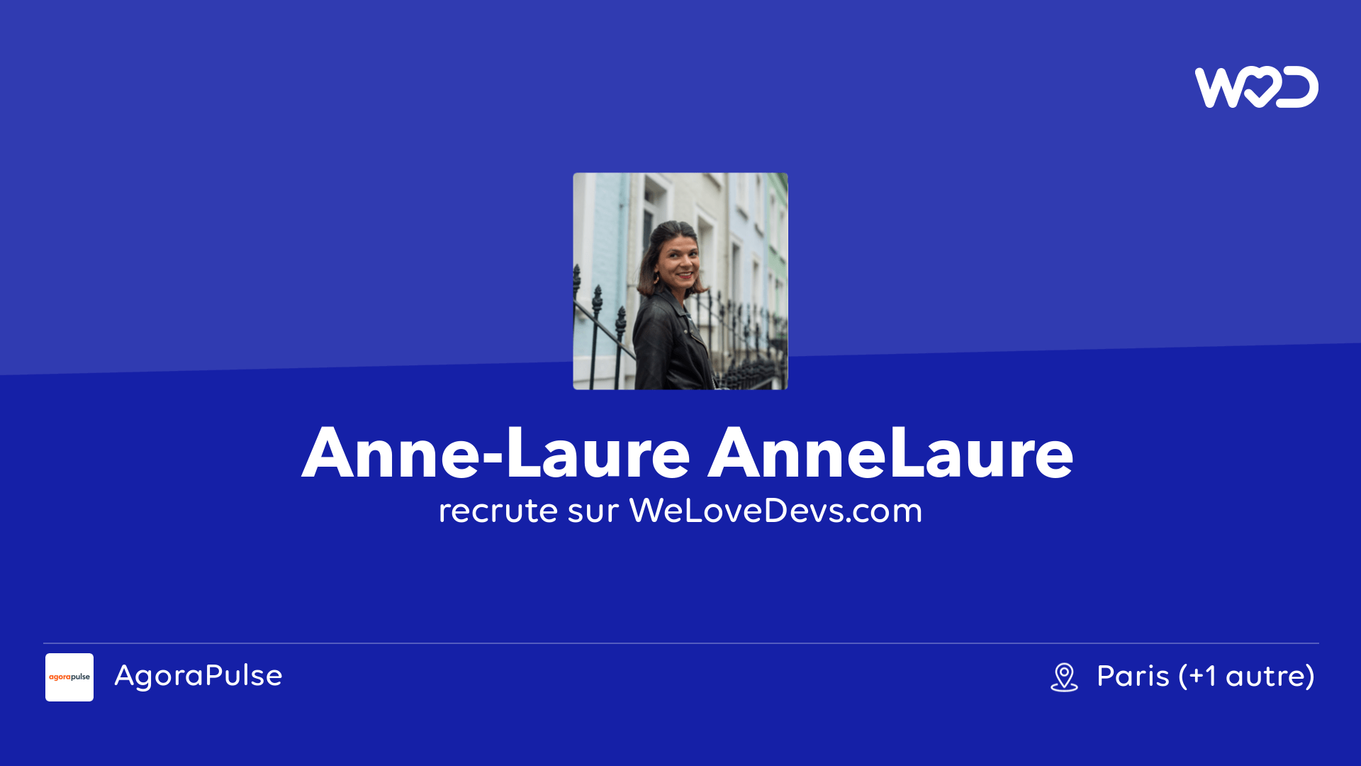 💙 AnneLaure AnneLaure, Recruiter at AgoraPulse is hiring developers on
