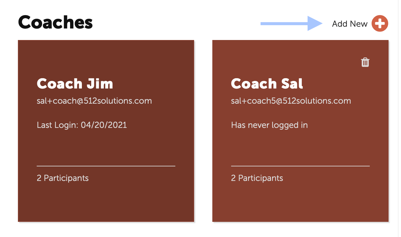 How do I add another Coach to my Account?