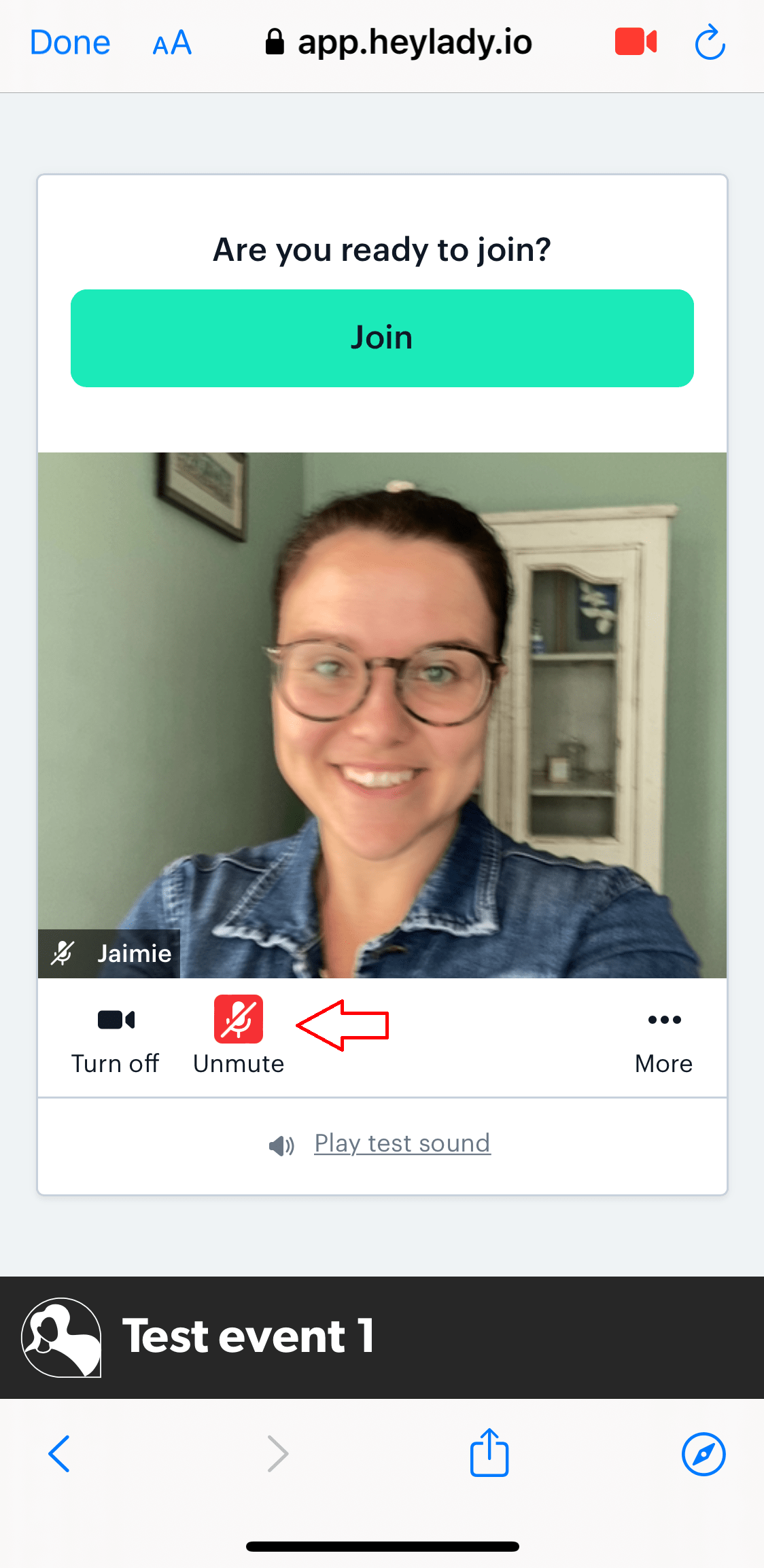 How do I turn on my camera & microphone inside Hey Lady! Video?