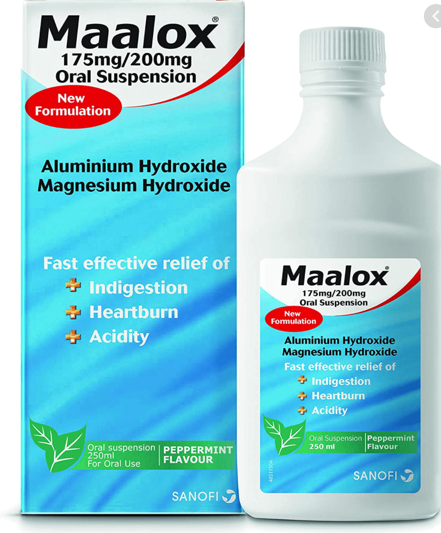 MAALOX SUSPENSION PEPPERMINT FLAVOUR (Aluminium Hydroxide / Magnesium