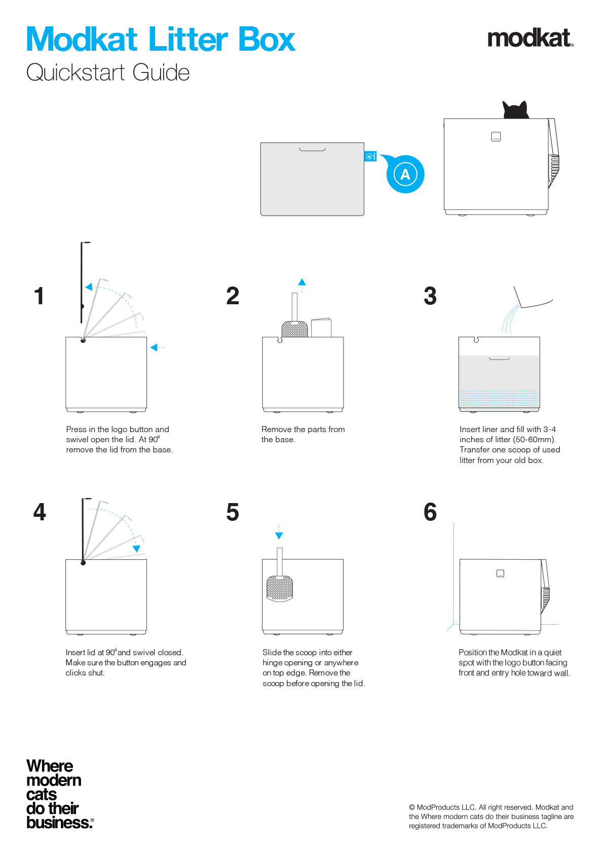 How do I set up the Modkat Litter Box?