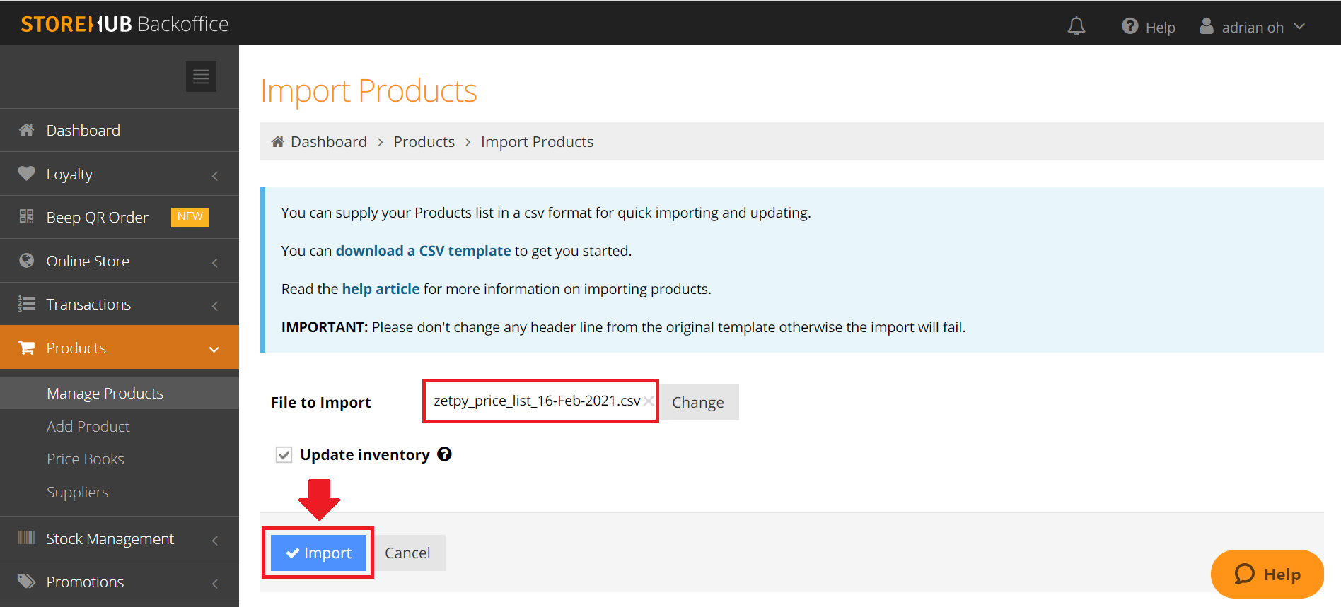How to Sync Price from Zetpy to StoreHub Backoffice?