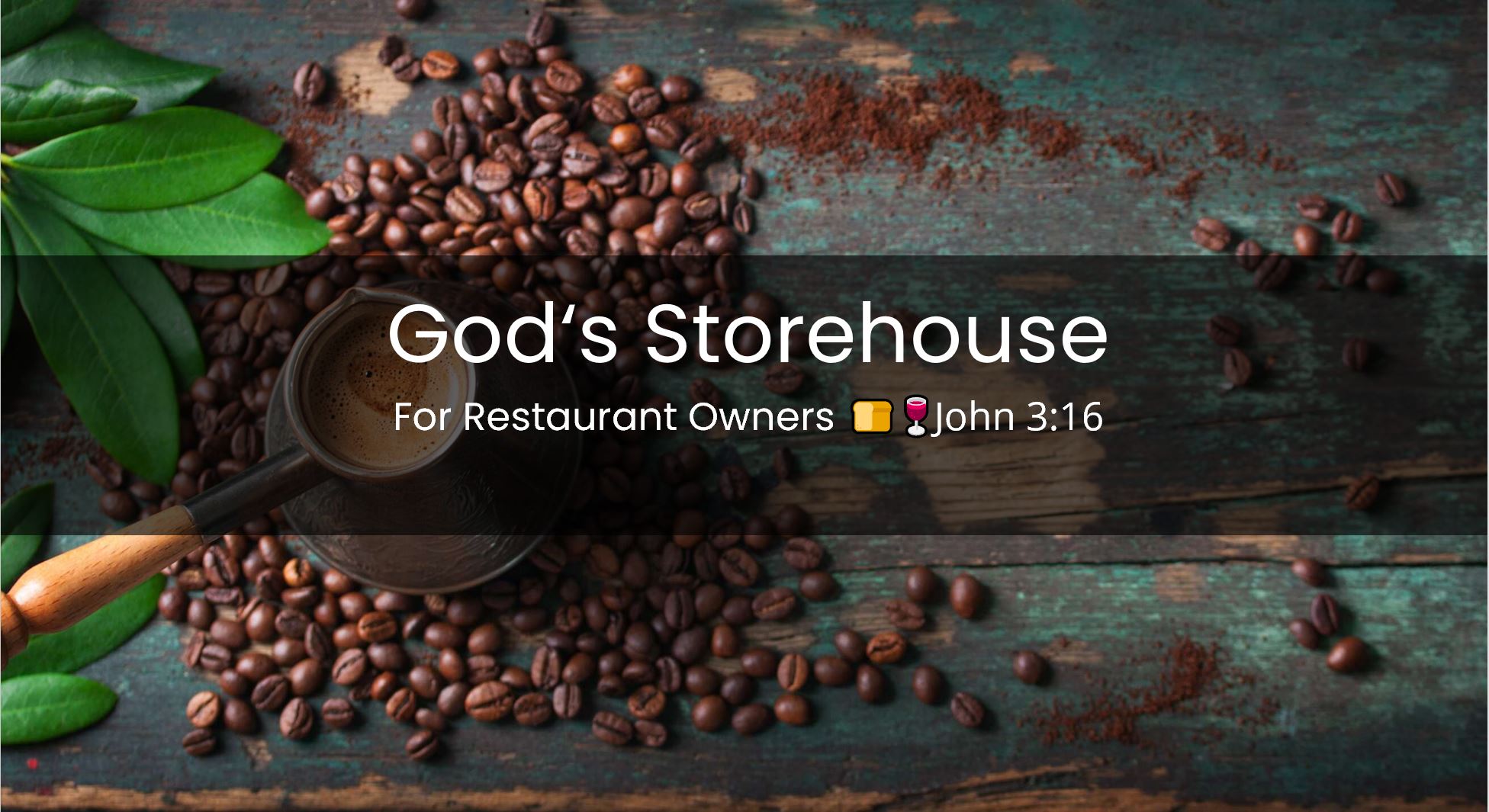 God's Storehouse For Restaurant Owners 🍞🍷 Diana Strategies (Powered
