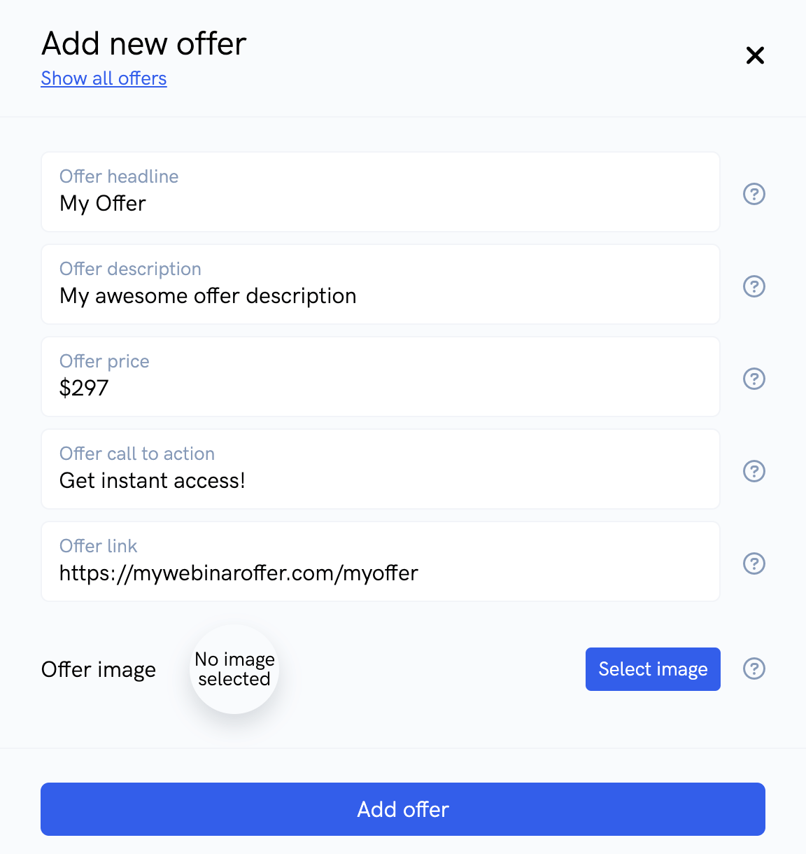 Using the webinar watch room builder