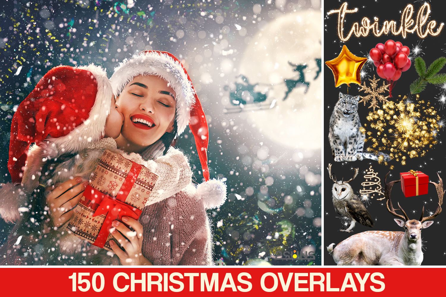 Christmas 2023 Overlays Photoshop Free Craft Supplies & Tools Christmas Photo Overlays Bokeh Overlay Christmas