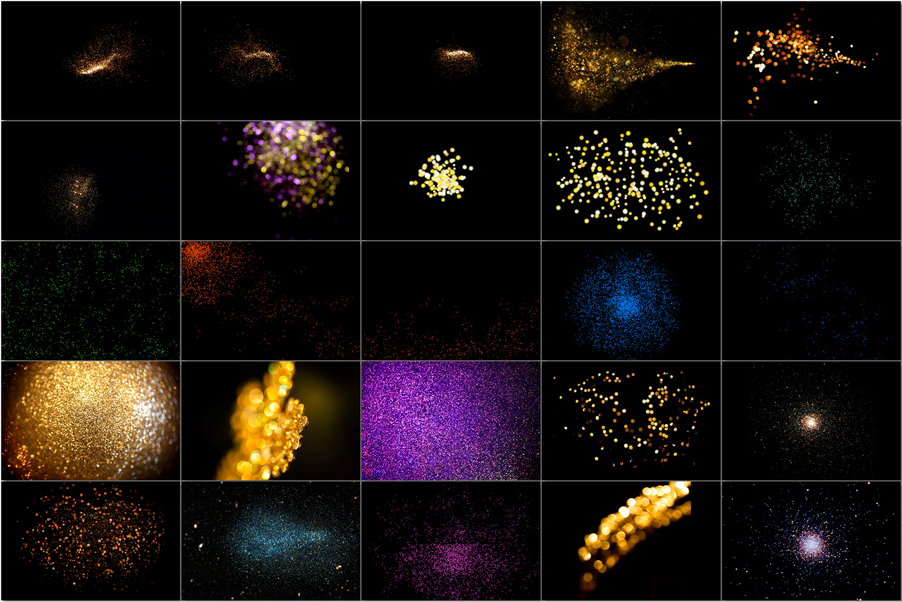 50 Blowing Glitter Overlays, Confetti overlay