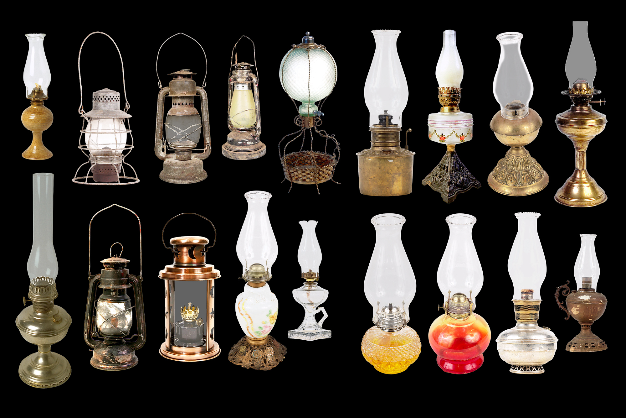 200 Light Lamp Overlays, Kerosene Lamp, candle lamps Old, Vintage