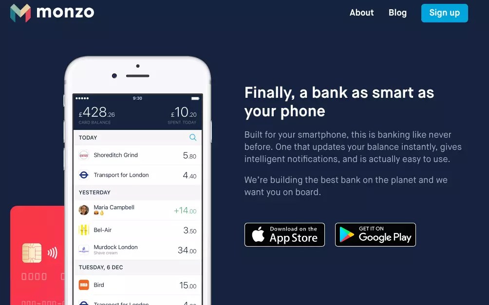 Fintech Monzo recebe cerca de R100 milhões em investimentos.