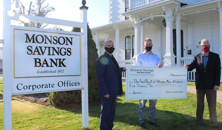 Monson Savings Bank Donates 5,000 to Food Bank of Western