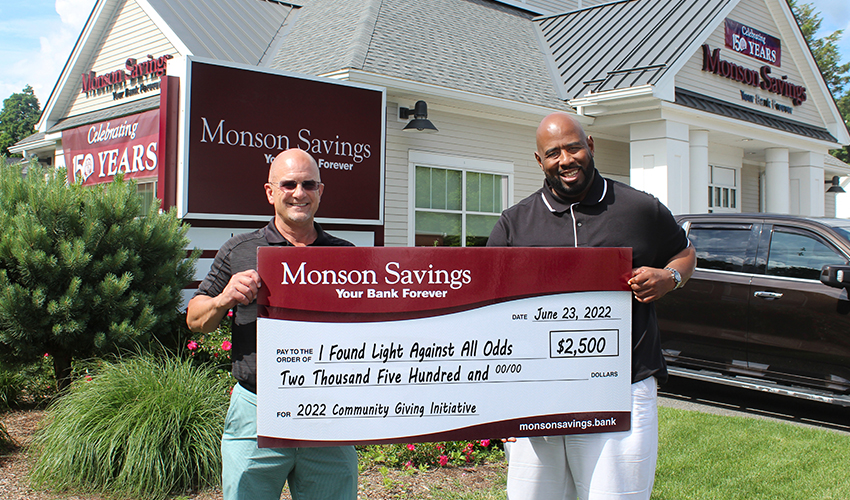 Monson Savings Bank Presents 2,500 Donation to Local NonProfit, I
