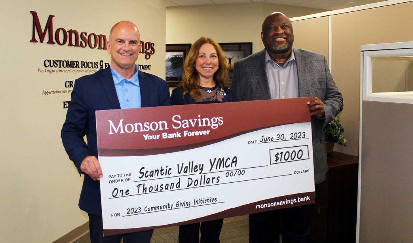 Monson Savings Bank Donates 1,000 to Scantic Valley YMCA