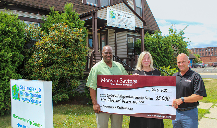 Monson Savings Bank Supports Community Revitalization with 5,000 Donation to Springfield