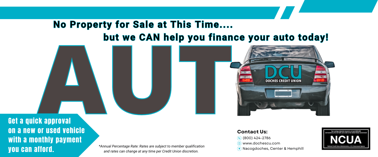 Property for Sale Doches Credit Union Nacogdoches, Hemphill, Center