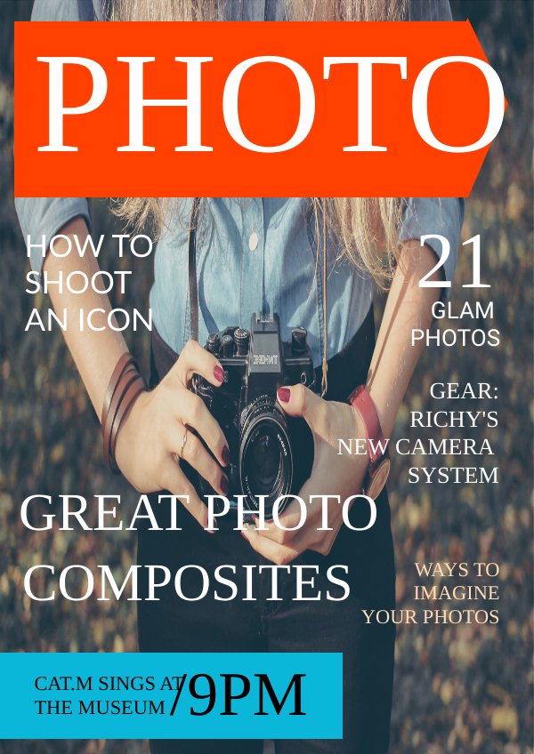 Plantilla Para Portada de Revista Fotográfica Moderna