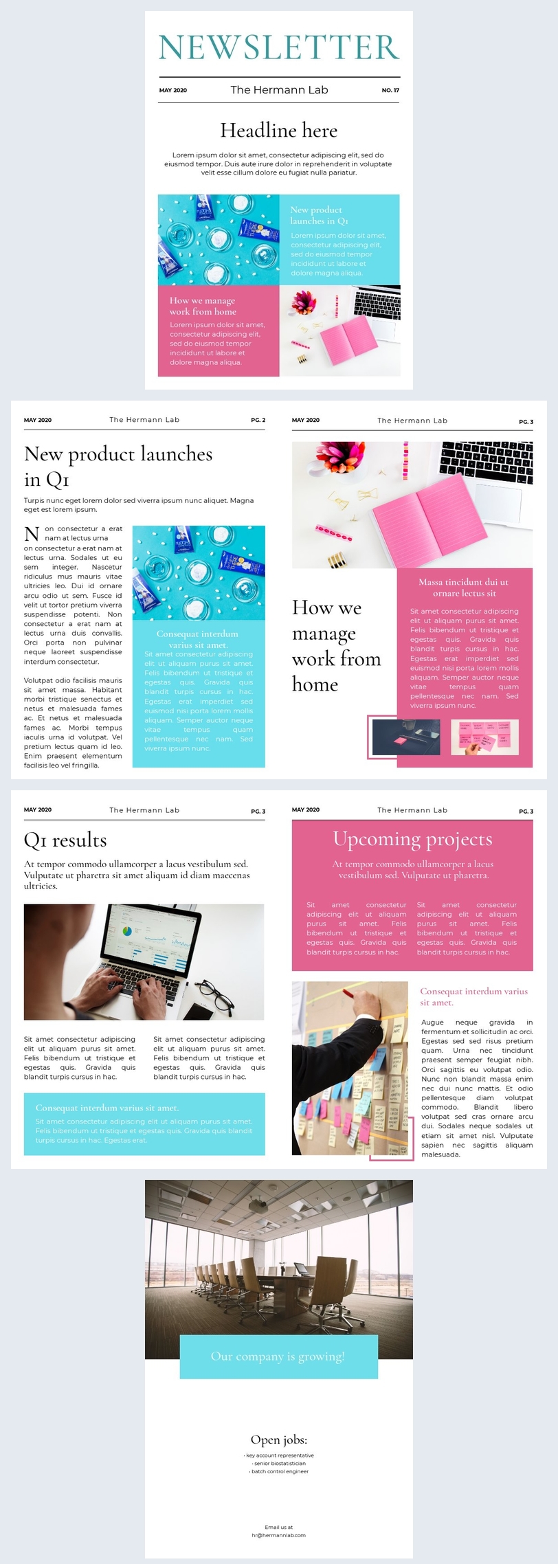 Plantilla editable para elaborar un boletín empresarial Flipsnack