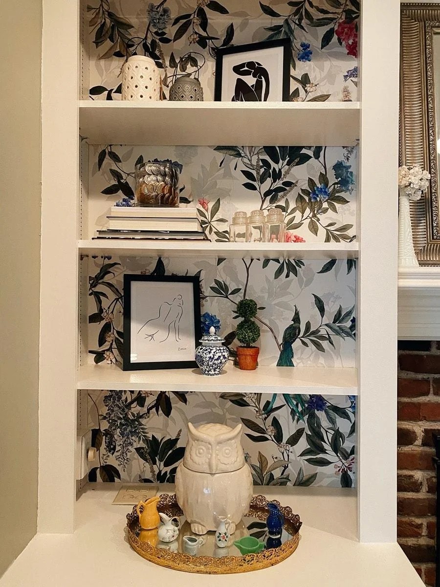 Wallpaper Behind Shelves