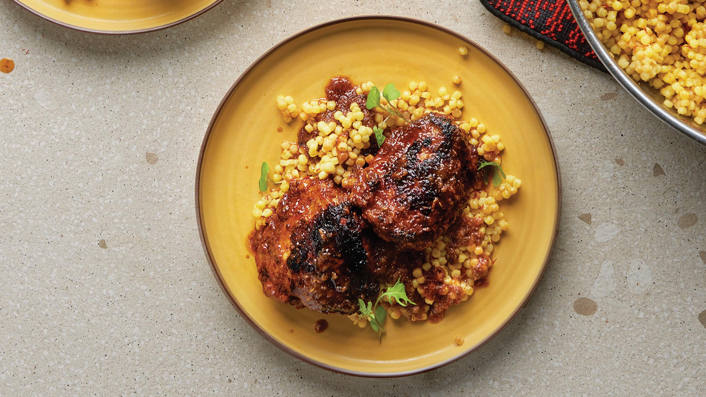 Recipe Harissa chicken with saffron couscous Recipes Foodism TO