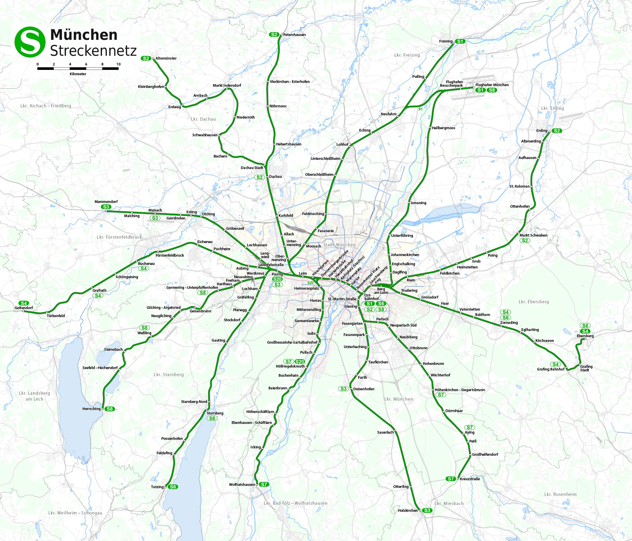 SBahn City Railway System in Munich/Germany