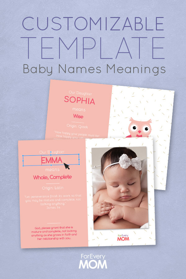 100 Baby Girl Names and Meanings, Scripture and Prayers [Plus FREE DIY