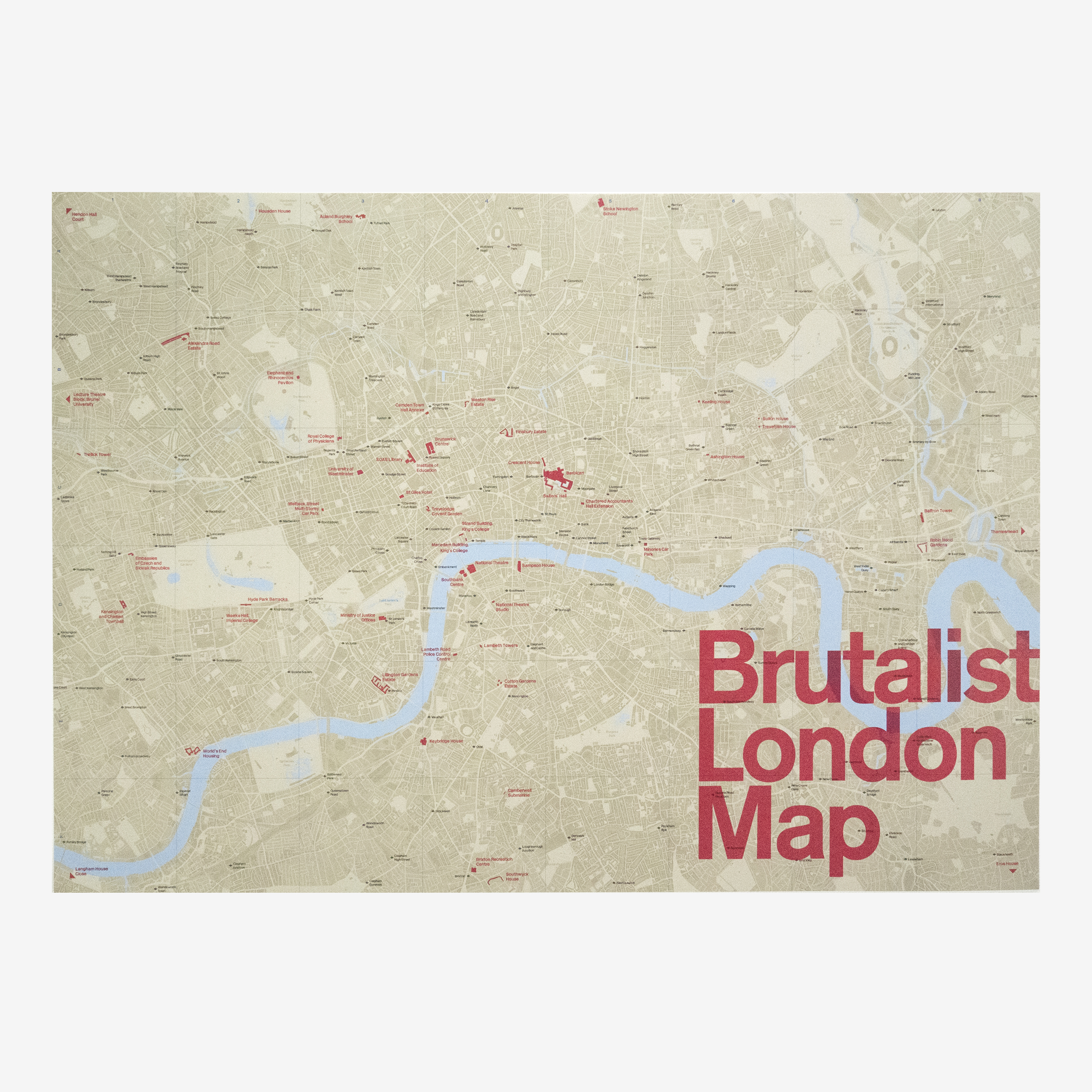 Brutalist Map Of London Brutalist London Map Poster Edition Foundland