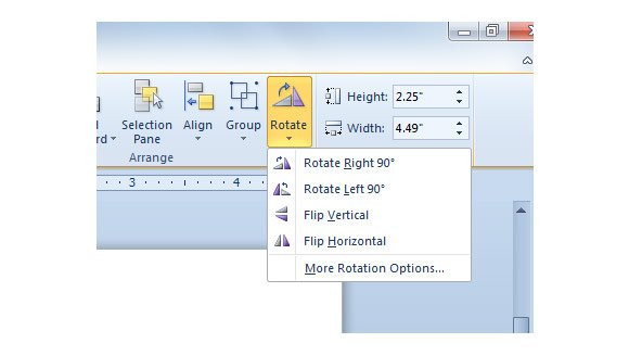 Flip an Object Horizontally in PowerPoint 2010