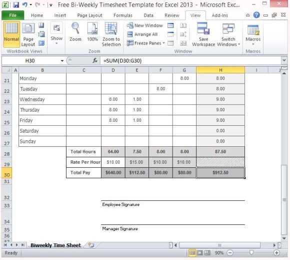 Excel Timesheet Template With Formulas For Your Needs