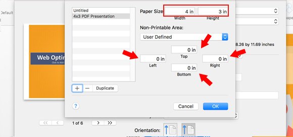 Borderless PDF Presentation Printing on a Mac