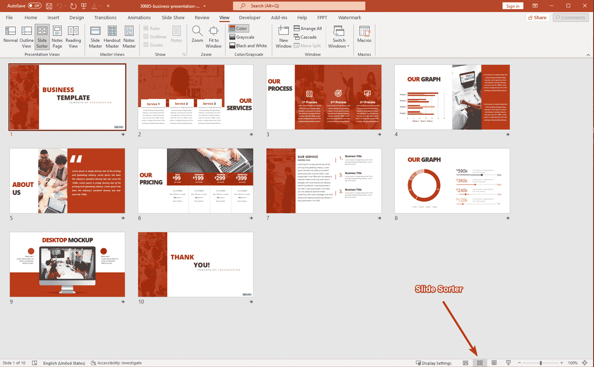 PowerPoint Slide Sorter What it is and How to use it