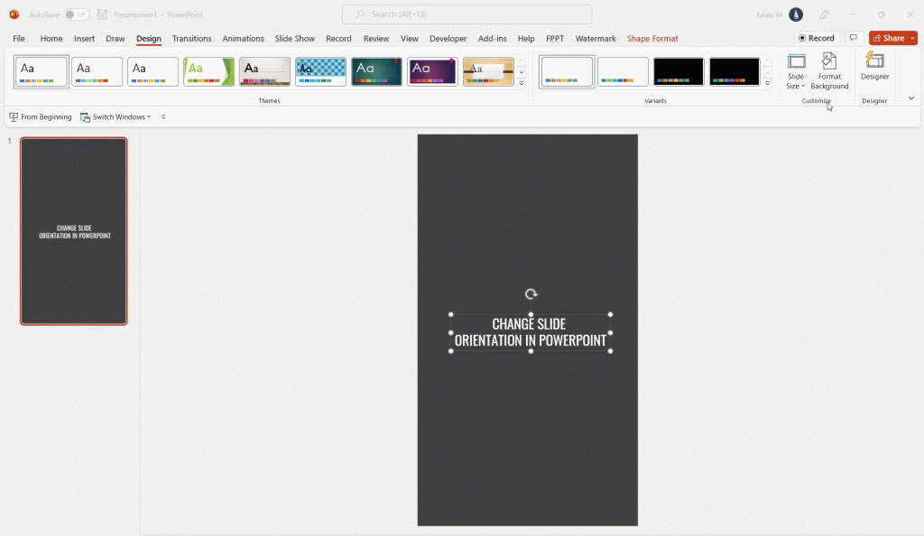 changeslideorientationpowerpointfromportraittolandscape FPPT