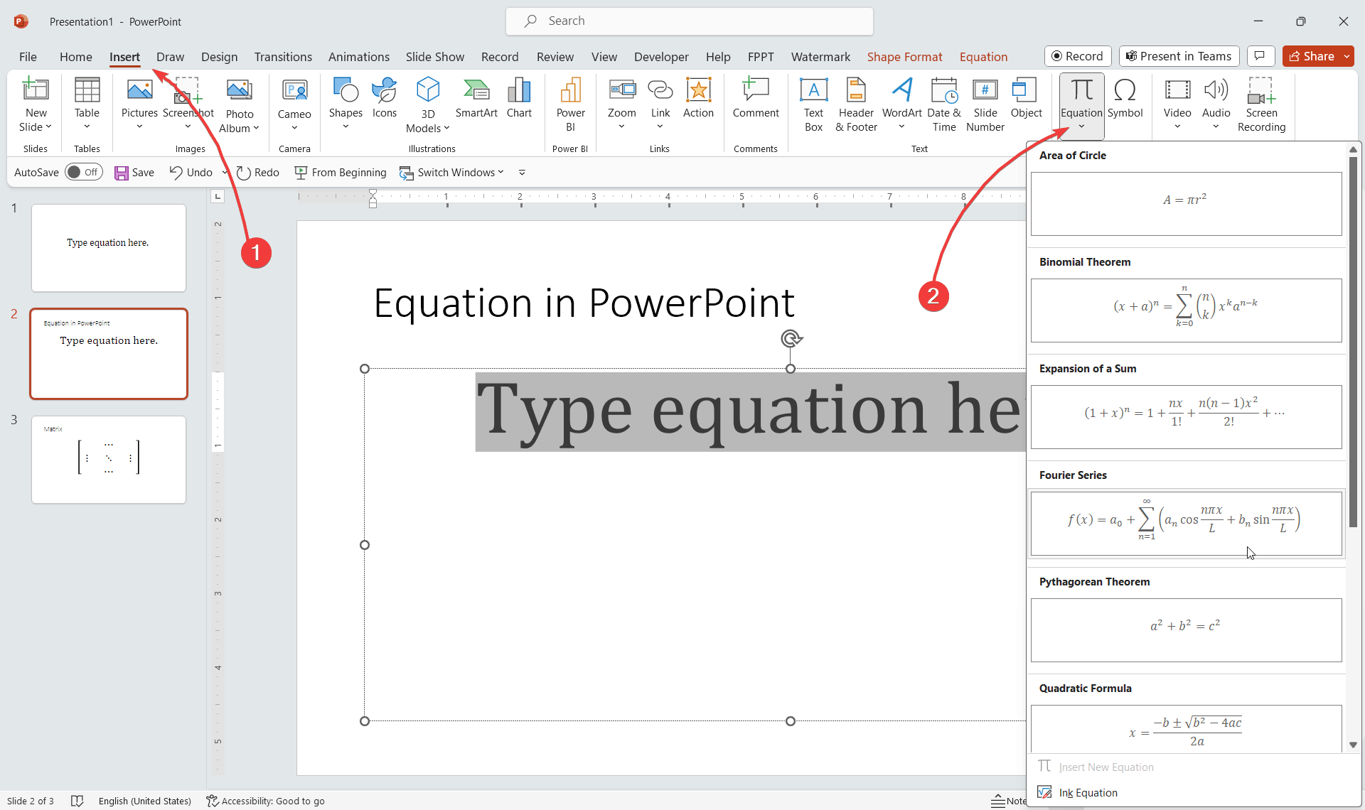 How to Insert Equations in PowerPoint (Easy Way)
