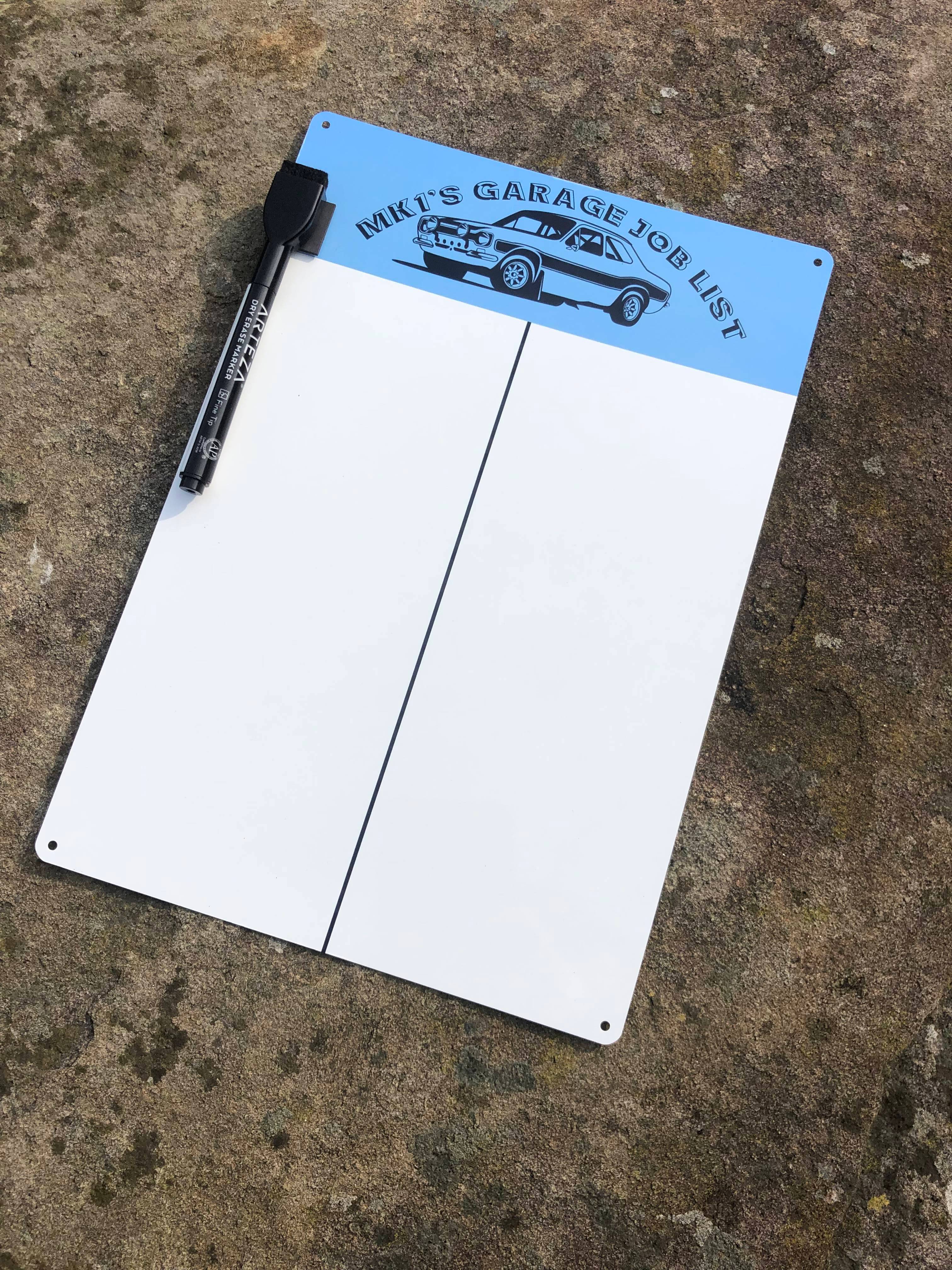 Garage dry wipe boards