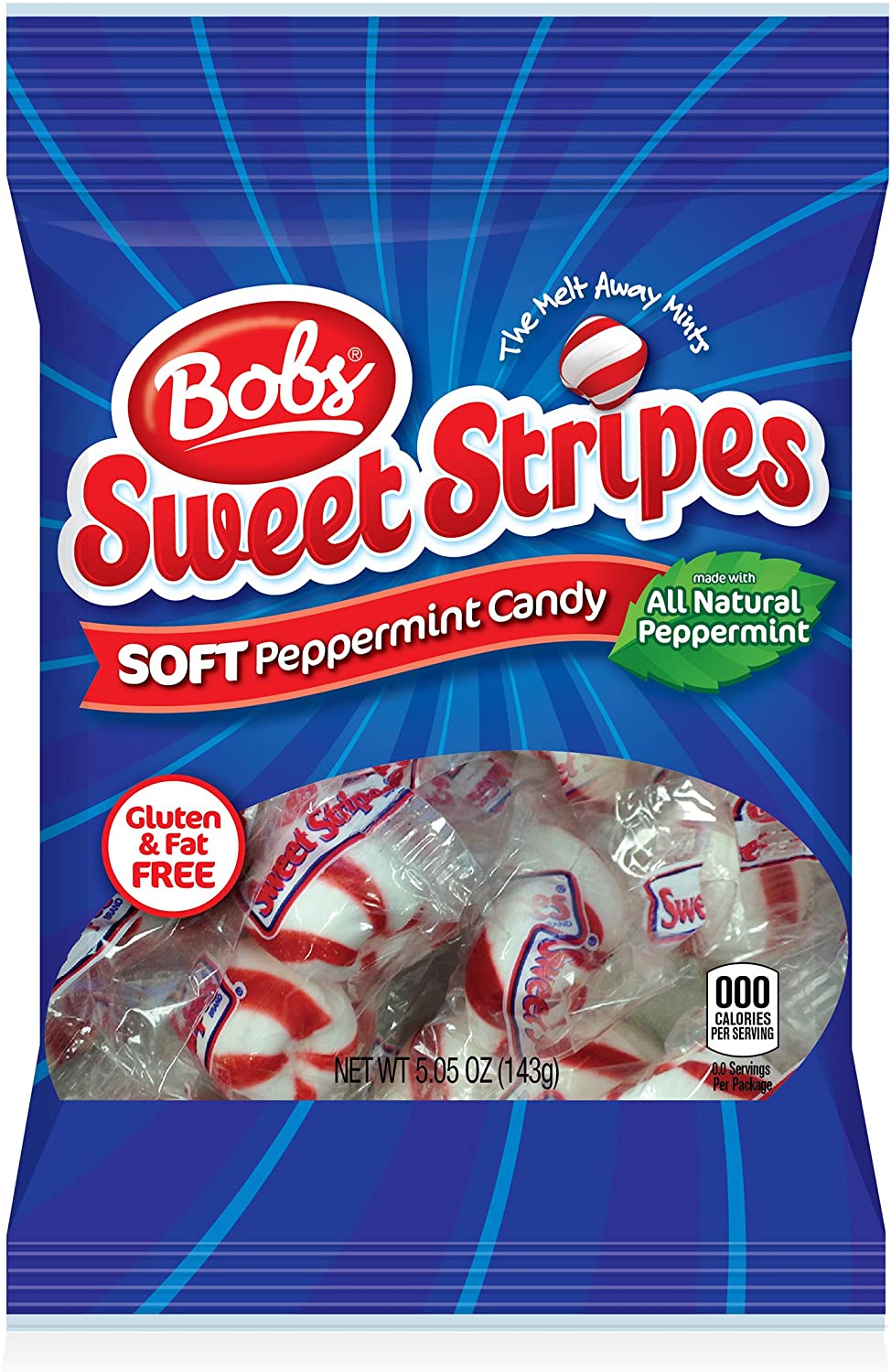 Bobs Sweet Stripes Soft Peppermint Candy Sweets 283g Big Bag Candies