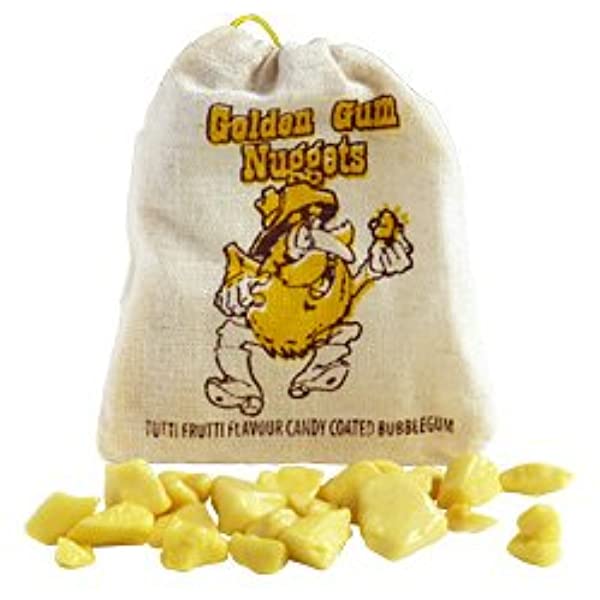 Gold Nuggets Bubble Gum Bag Original Golden Bubblegum Bags