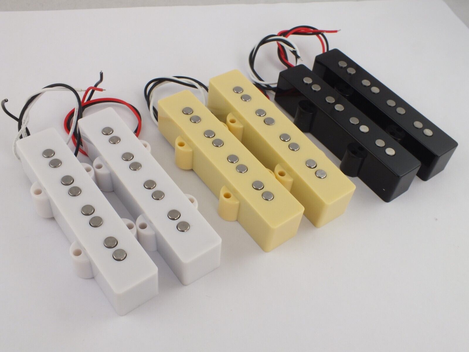 JAZZ BASS PICKUP SET Alnico V Neck & Bridge CREAM or WHITE + screws