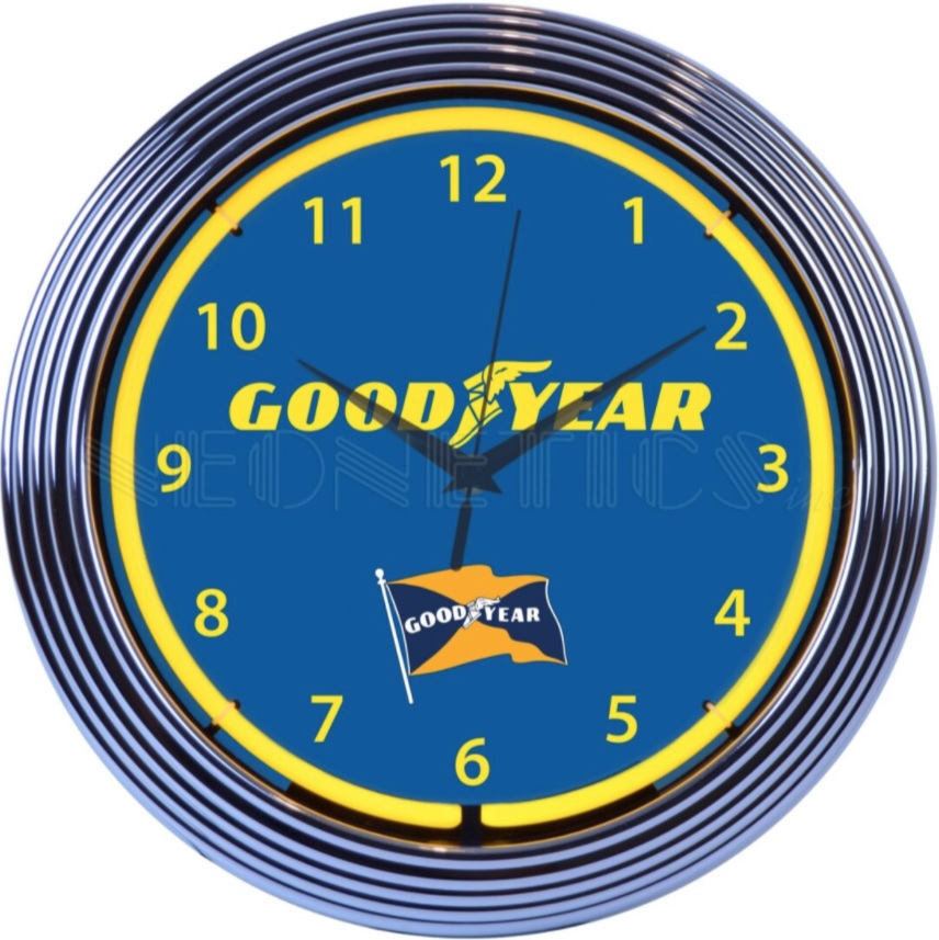 GOODYEAR NEON CLOCK / GOOD YEAR NEON CLOCK / GOOD YEAR TIRES NEON CLOCK