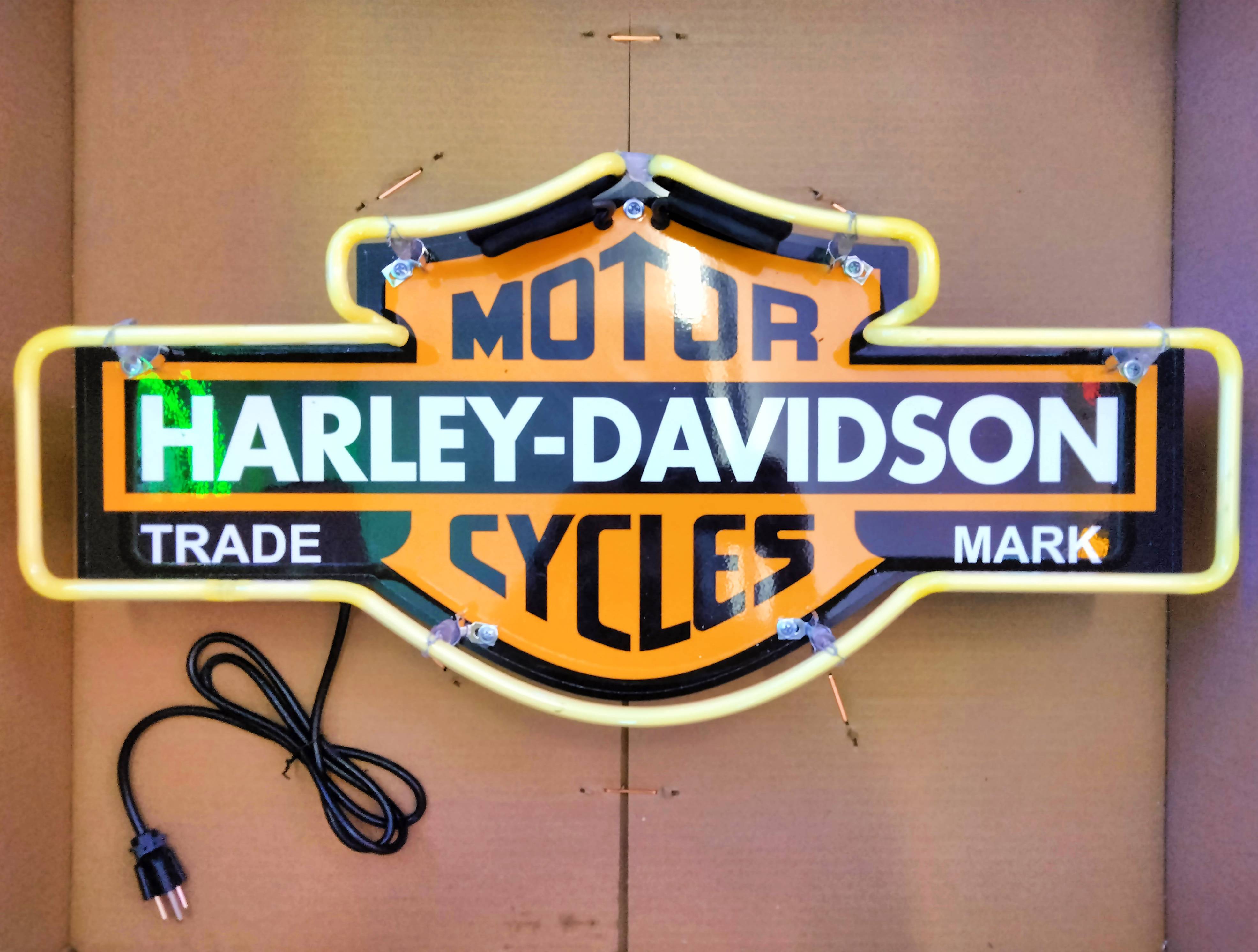 Harley Neon Sign / Harley Davidson Shield / Neon Signs / Motorcycle Sign