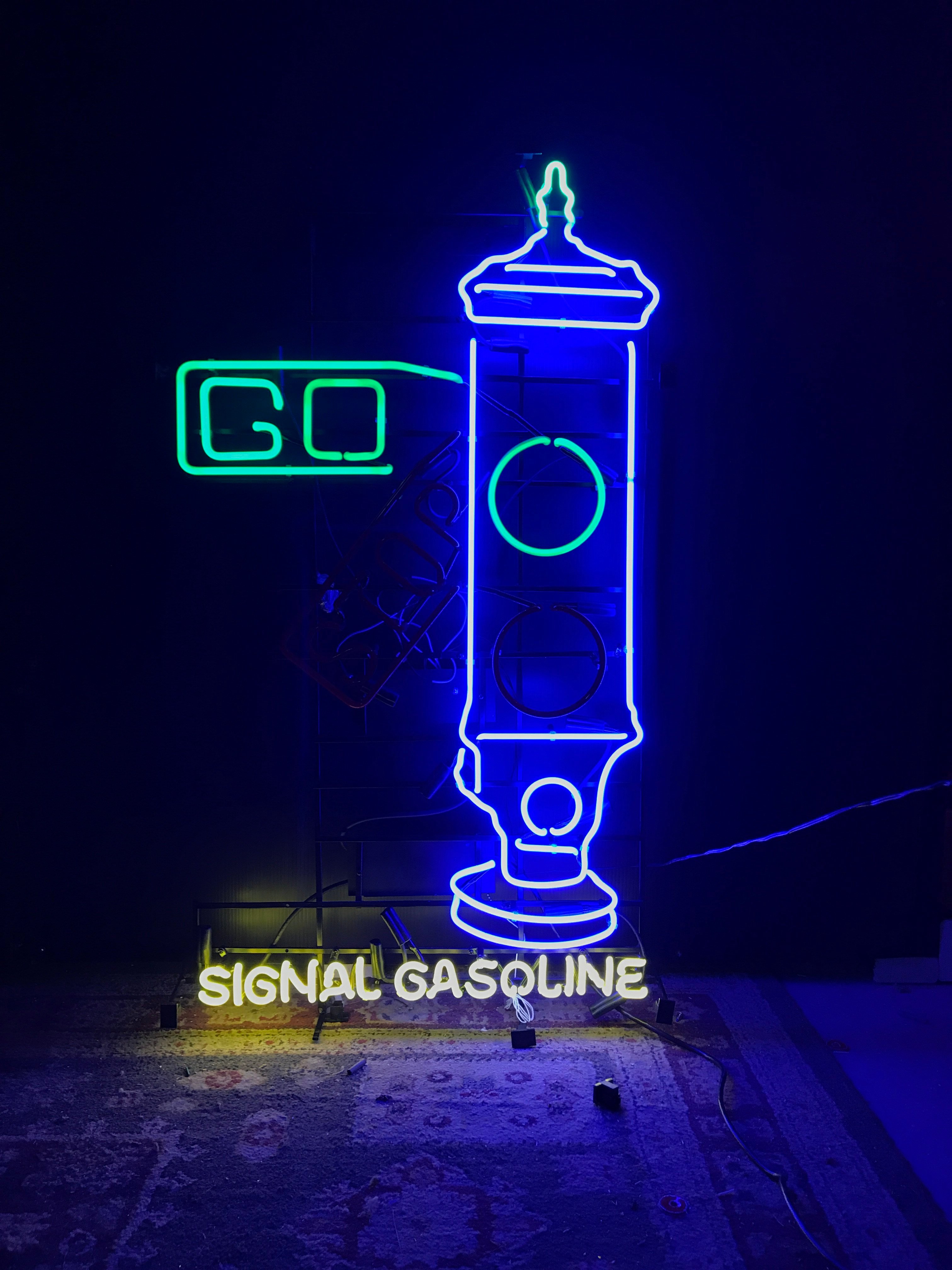 Animated Neon Signs Signal Gasoline Neon Sign Garage Signs for Men