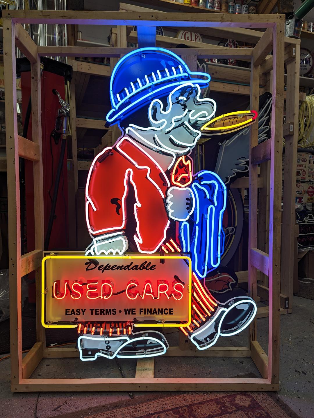 Used Car Salesman Neon Sign / Vintage Dealership Signs / Mens Neons