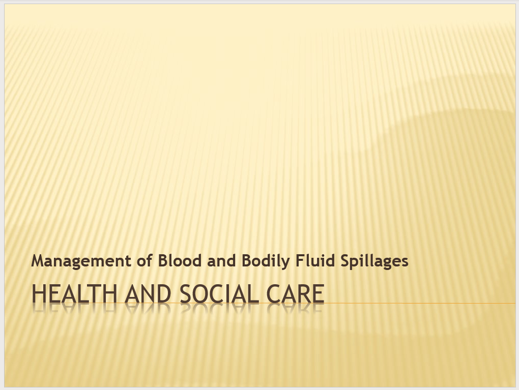 COSHH Awareness Health and Social Care Training Resources