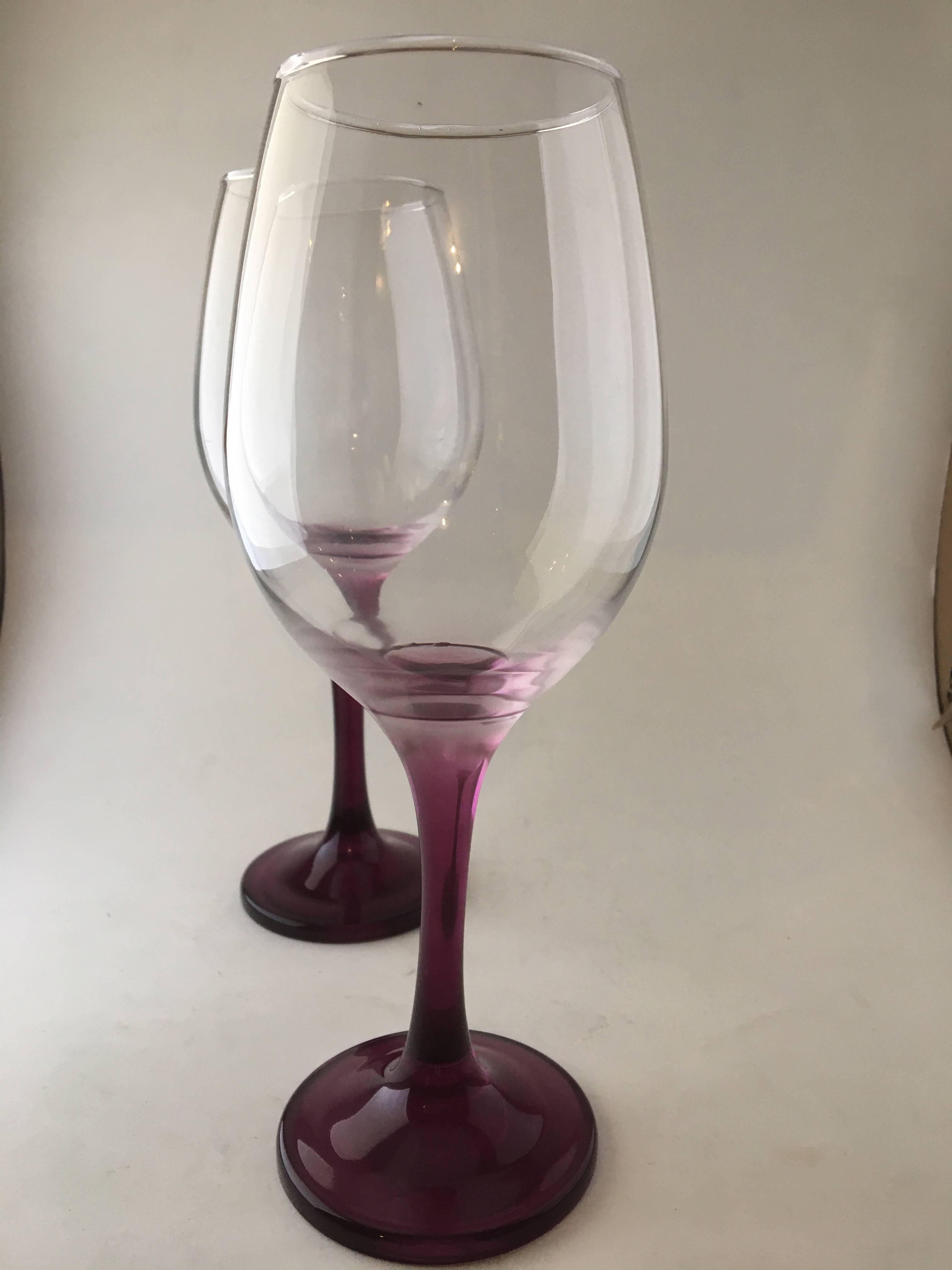 Purple Stemmed Wine Glassware